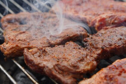 grilled meat on charcoal grill
