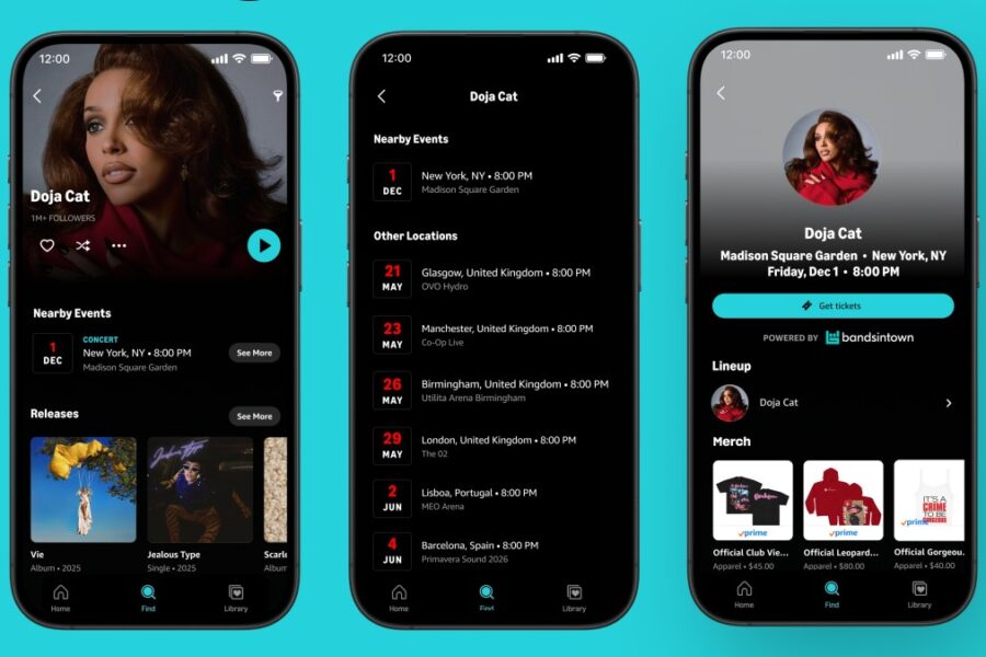 Amazon Music adds Bandsintown concert listings, turning artist pages into a new ticket hub