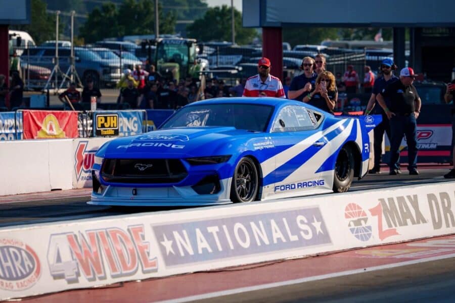 Ford Mustang Cobra Jet 2200 hits 6.87 seconds in the quarter-mile, resetting the electric drag racing benchmark